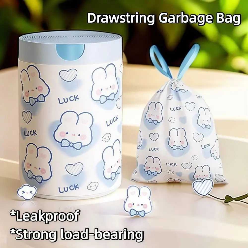 Large Capacity Drawstring Garbage Bag Thickened Rabbit Pattern Kitchen Garbage Bags Strong Handle Cartoon Design C251119