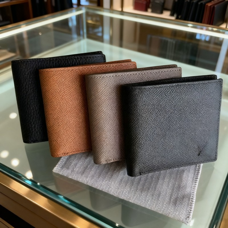 2025 new leather ultra-thin wallet, men's and women's simple universal short style, trendy business wallet, credit card bag