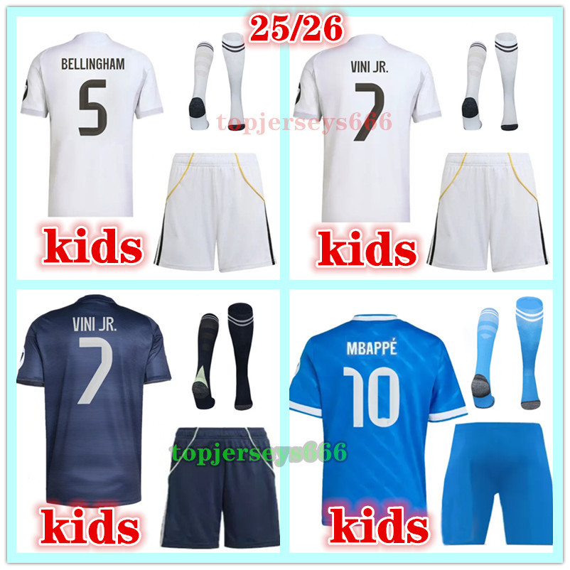 2025 2026 MBAPPE football jersey kids VINI JR TRENT BELLINGHAM soccer jerseys 25 26 kids football kits RODRYGO football shirt camisetas futbol maillot foot