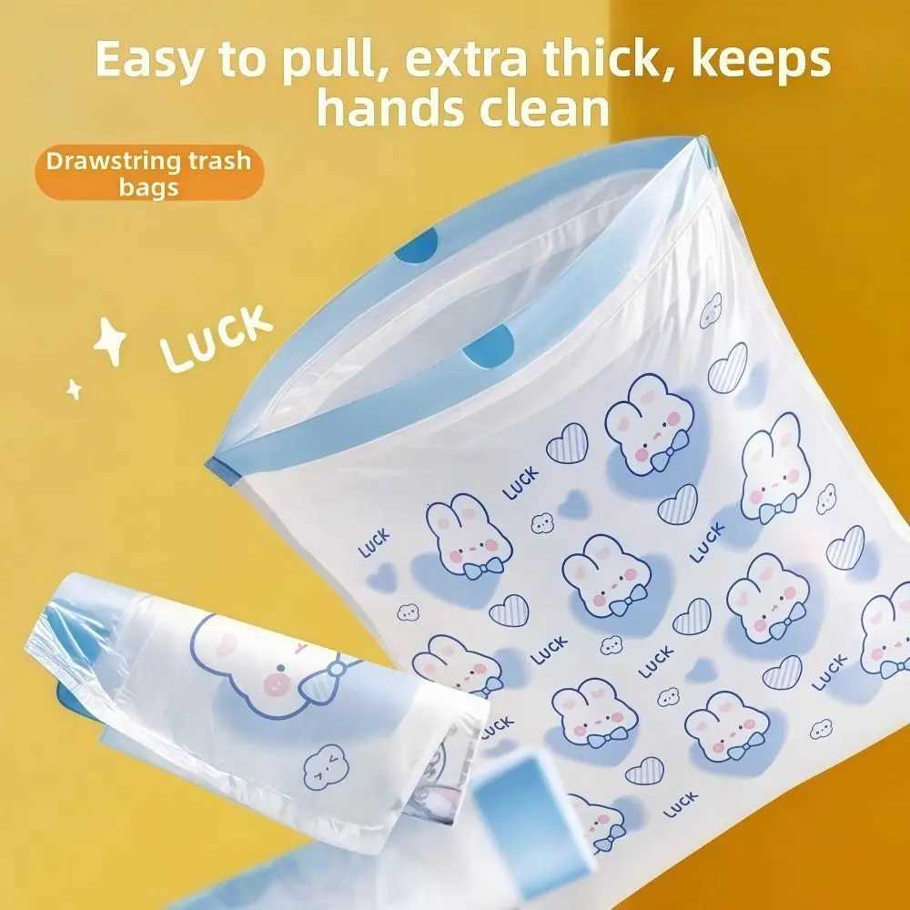 Large Capacity Drawstring Garbage Bag Thickened Rabbit Pattern Kitchen Garbage Bags Strong Handle Cartoon Design C251119