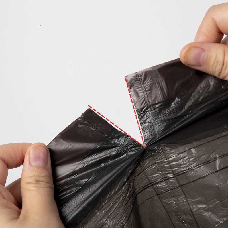 Black Drawstring Garbage Bag Trash Can Liner 12 rolls of 1/5 rolls of 1 pack 60 pieces 45cm17in50cm19in C251119