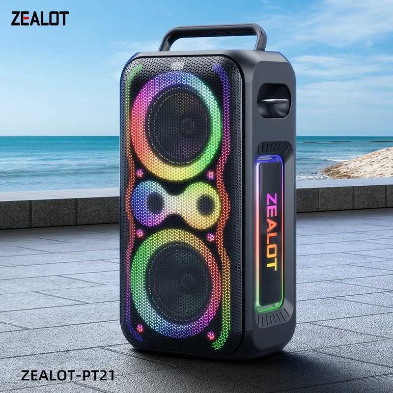 ZEALOT-PT21 200W Portable Bluetooth Speaker Wireless Speaker IPX5 Waterproof Bluetooth Speakers with SubwooferBass Boost Z251118