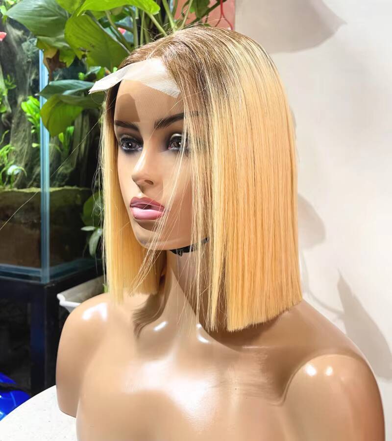 WXJLONGHAIR Double Drawn Bone Straight Human Hair Long Bob Wig 2X6 4x4 Transparent Lace Front Wig Human Hair Raw Vietnamese Wigs