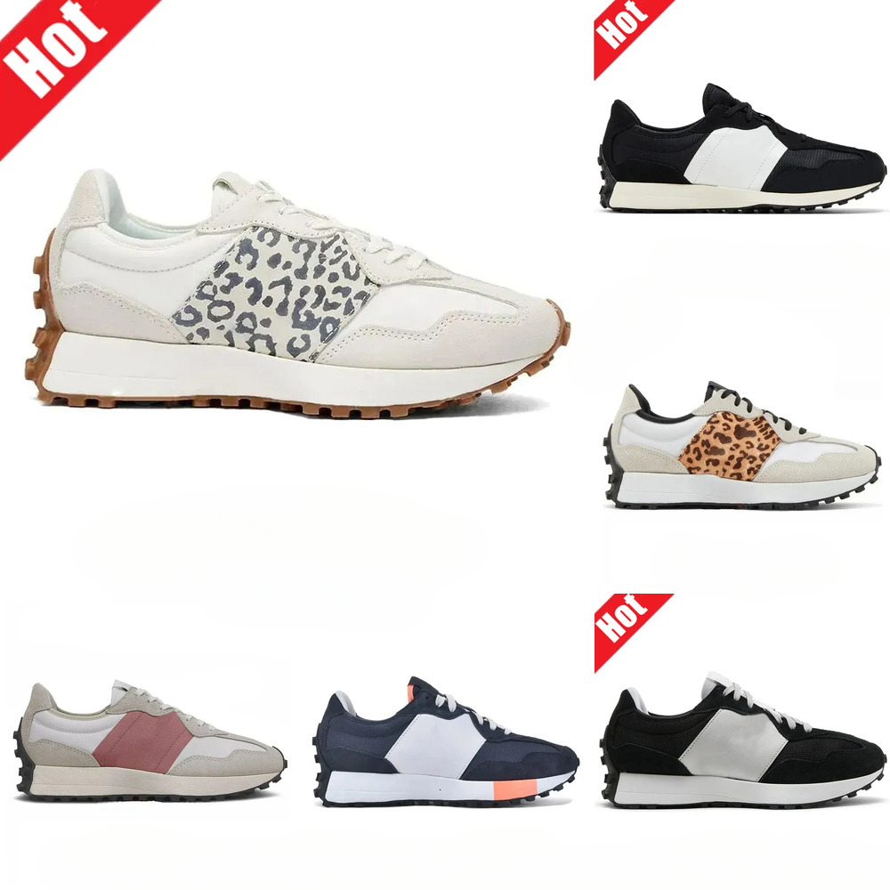 2025 New Running Shoes 327 for Mens Womens 327 Designer 327s Athletic Trainers Leopard Sea Salt Suede Oxford Beige Black White Grey Outdoors Sports Gym Sneakers
