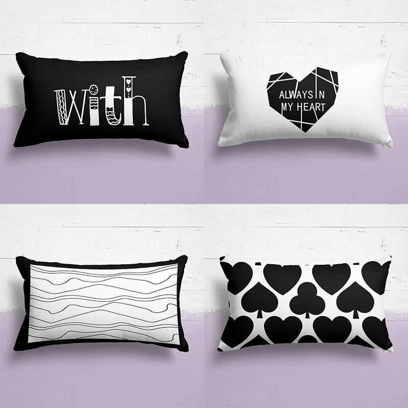 Ins Nordic Geometric Black White Luxury Sofa Cushion Homestay Dorm Minimalist Living Room Line New M251119