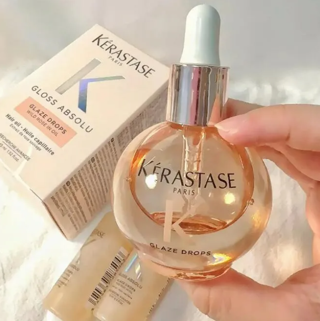 KERASTASE Gloss Absolu Glaze Drops Wild Rose In Oil 45ml Huile capillaire Hair oil Anti frizz Hair Care Oil Smooth Repair Nourishing Essential Oil