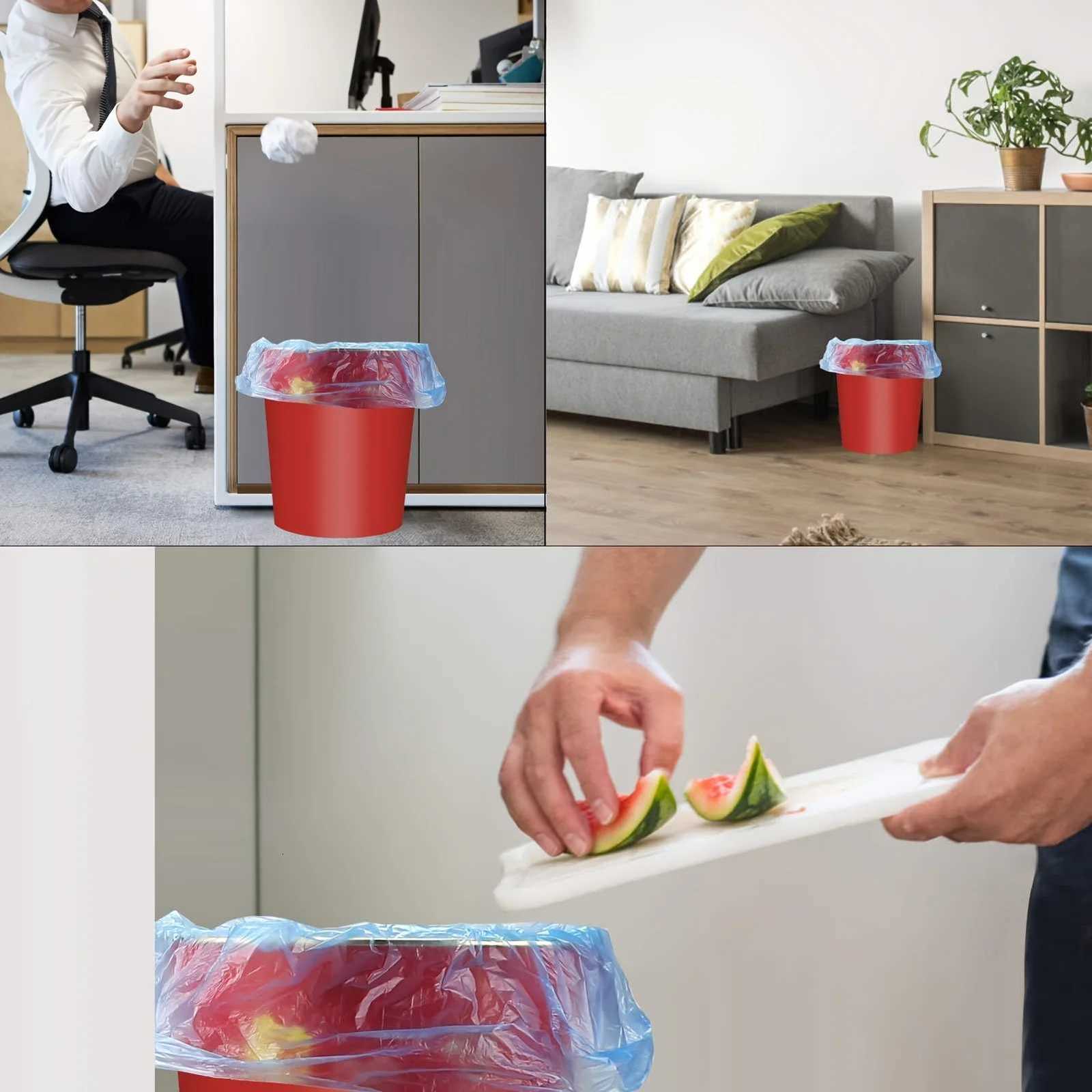 30pcs Thickened Auto-Lock Drawstring Trash BagsCompact Roll Design for Kitchen BathroomOffice Bedroom Living Room C251119