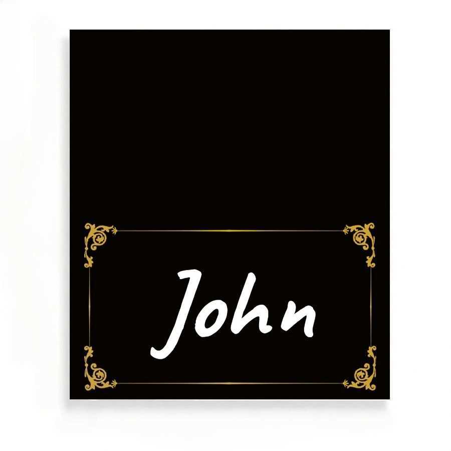 20/50/100pcs Half Fold Black Hot Stamping Wedding Seating Number Table Card Place Card Birthday Party Banquet Sign In Card G251119