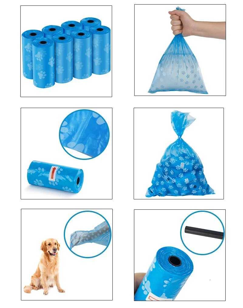 Dog Poop Bag Pet Dog Waste Bags 30 Refill Rolls with 1 Dispensers Leash Clip Easy Tear-off Poop Pickup Bags Pet Supplies C251119