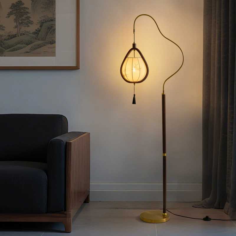 Chinese Style Living Room Floor Lamp Sofa Side Standing Lamp Antique Style Bedroom Decoration Lights Bedside Light LED Lighting M251119