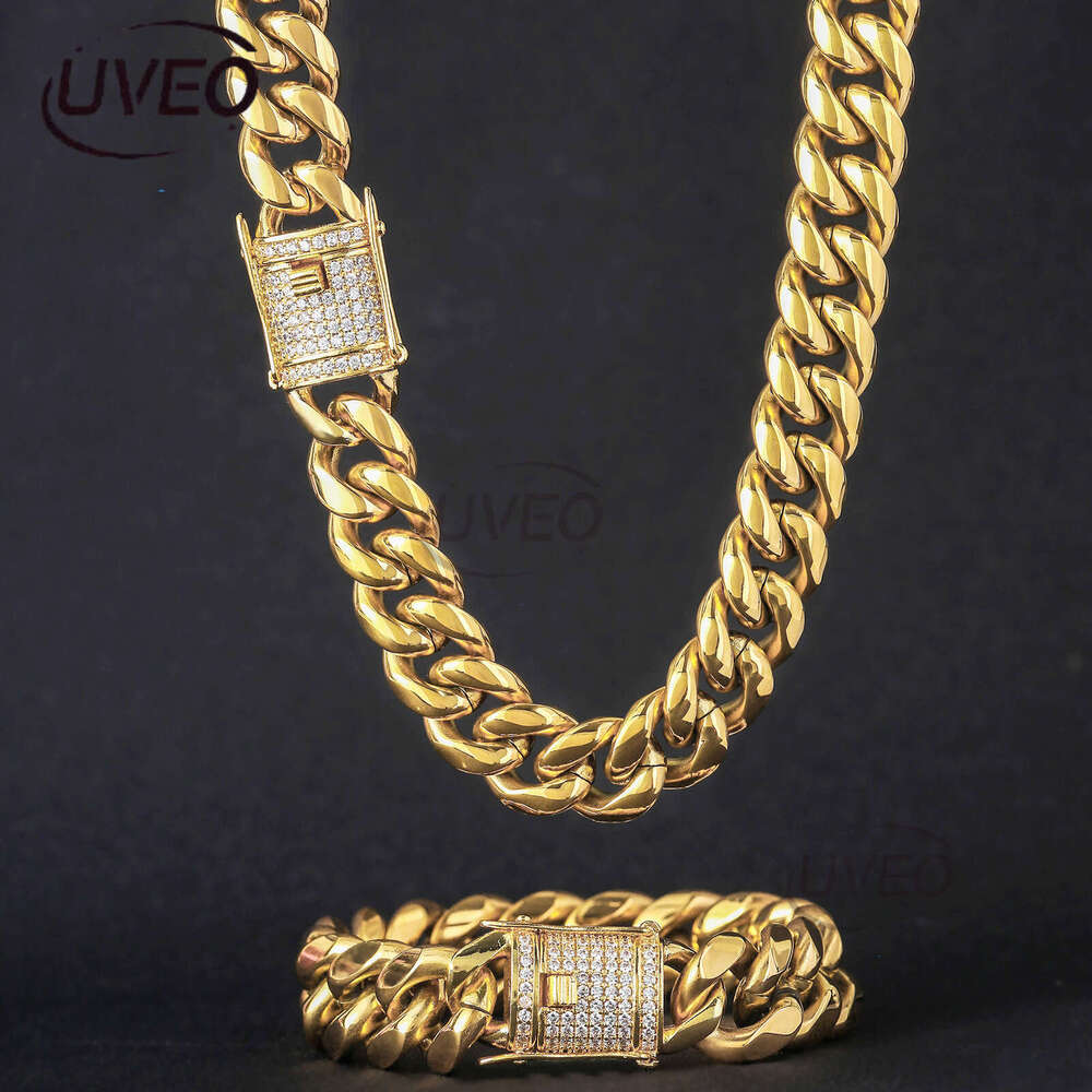 Luxury Hip Hop 6-18mm sterling silver Ice out VVS Moissanite Necklace Bracelet Cuban Chain Free delivery