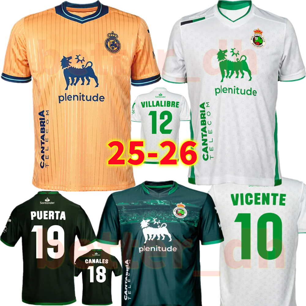 4XL 25 26 Racing de Santander Soccer Jerseys Retro 1999 2001 VILLALIBRE ANDRES VICENTE JEREMY ARANA Football Shirts 2025 2026 CANALES Men Uniforms kids kits sets