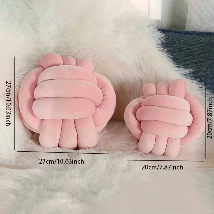 1pc-Handwoven knotted ball soft home decoration plush round throw bed knotted M251119