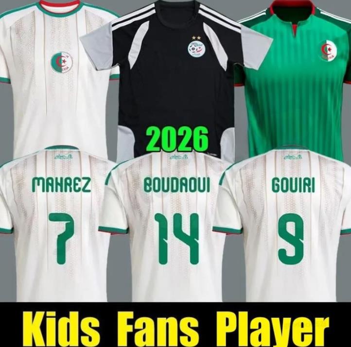 Algeria 2026 soccer jersey 26 27 Gouiri Amoura Hadj Moussa Boudaoui Houssem Aouar Rayan Ait-Nouri Benrahma Ramiz home away Camisetas
