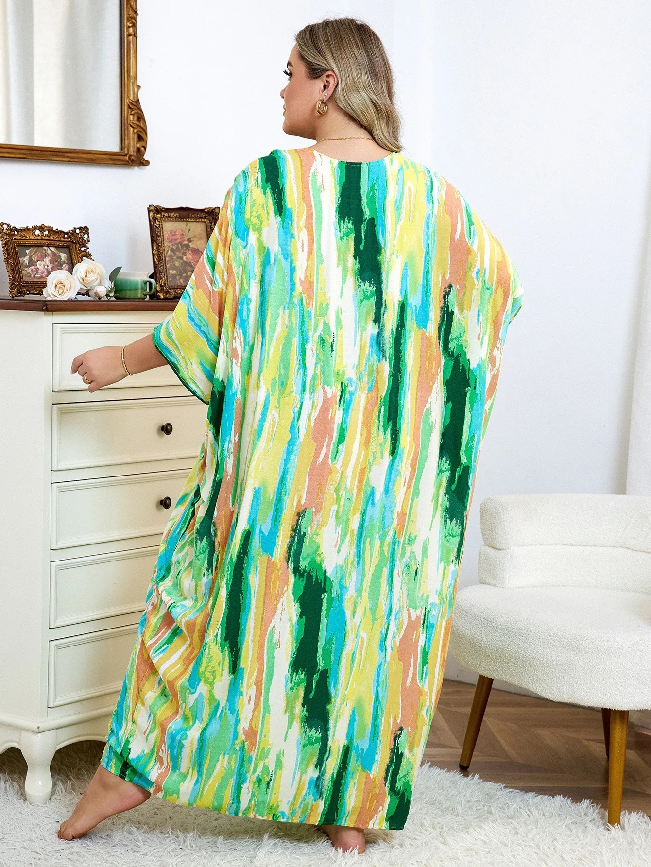 Womens beach cover Caftan Loungewear swimsuit Kaftan dress 250415Z