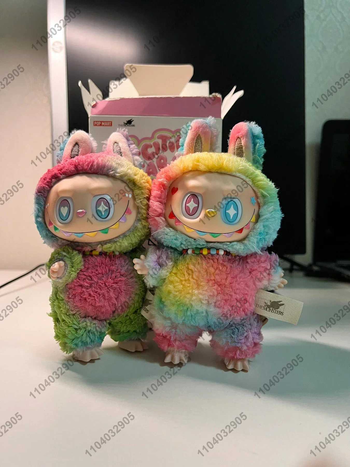 Labubu The Monsters Rainbow Original Exciting Macaroon Genuine Doll Transformed into Vinyl Plush Doll Action Character Bag Charm W250419