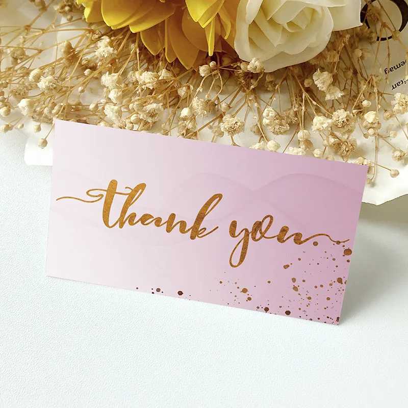 50pcs/ Pack Gold Textured Thank You Cards Suitable For Weddings Business Party Invitations Holiday Cards G251119