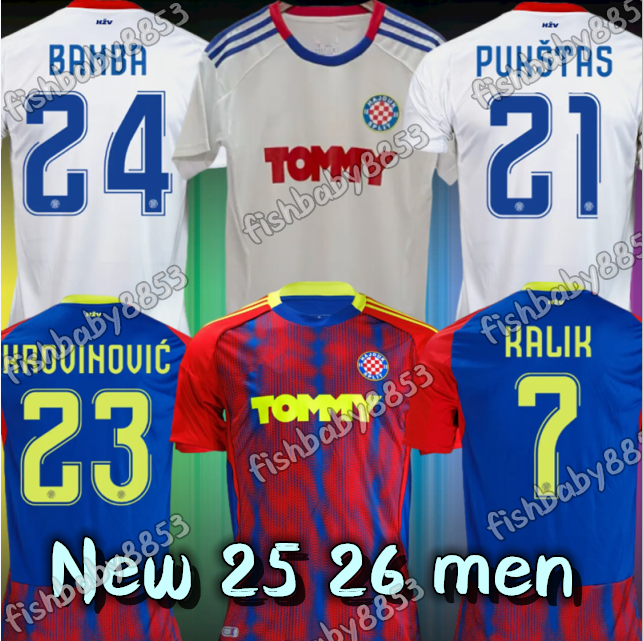 Thai 25 26 Hajduk Split men soccer jersey DARIO I.RAKITIC Simic Rebic Bamba Vuskovic BLUK EDUOK PUKSTAS LIVAJA 2025 2026 Home Away adult men football shirts