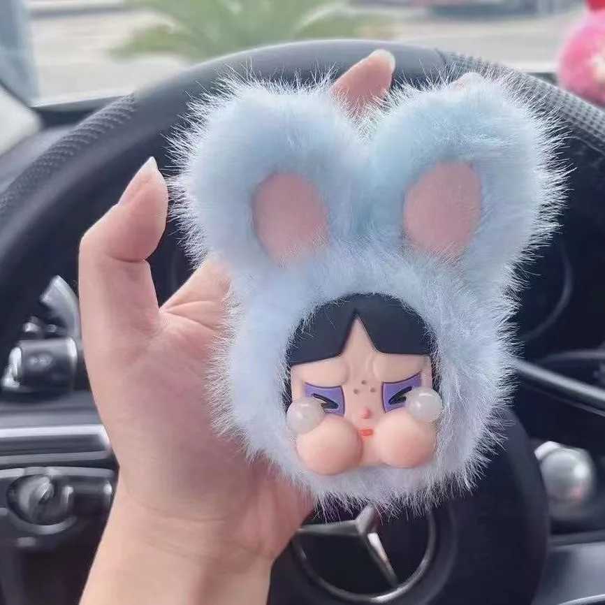 New Labubu Plush Keychain Crybaby Flying Little Doll Cartoon Hanging Jewelry Car Plush Keychain Toy Womens Gift M250419