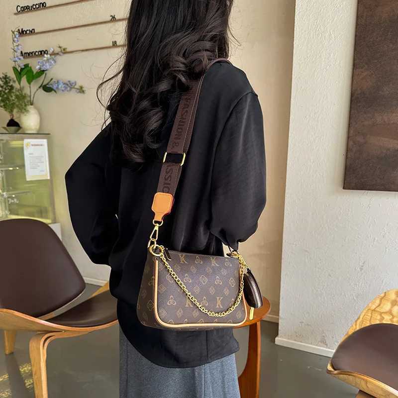 2025 Monogram Square Bag for Women Vintage Detachable Pouch Shoulder Purse Adjustable Crossbody Strap Work to Weekend BagW251119