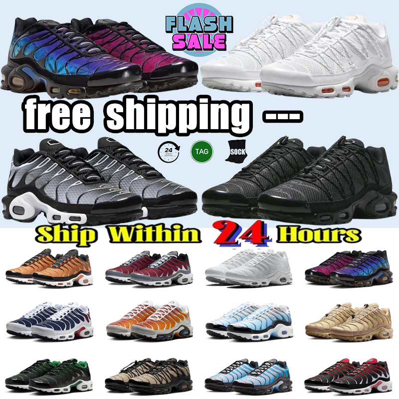2025 Designer Running Shoes Tnss Men Tn Plu Supreme White Triple Black Sky Blue Gradient Dusk tns Plus Tennis Breathable Mens Trainers outdoor Sports Sneakers