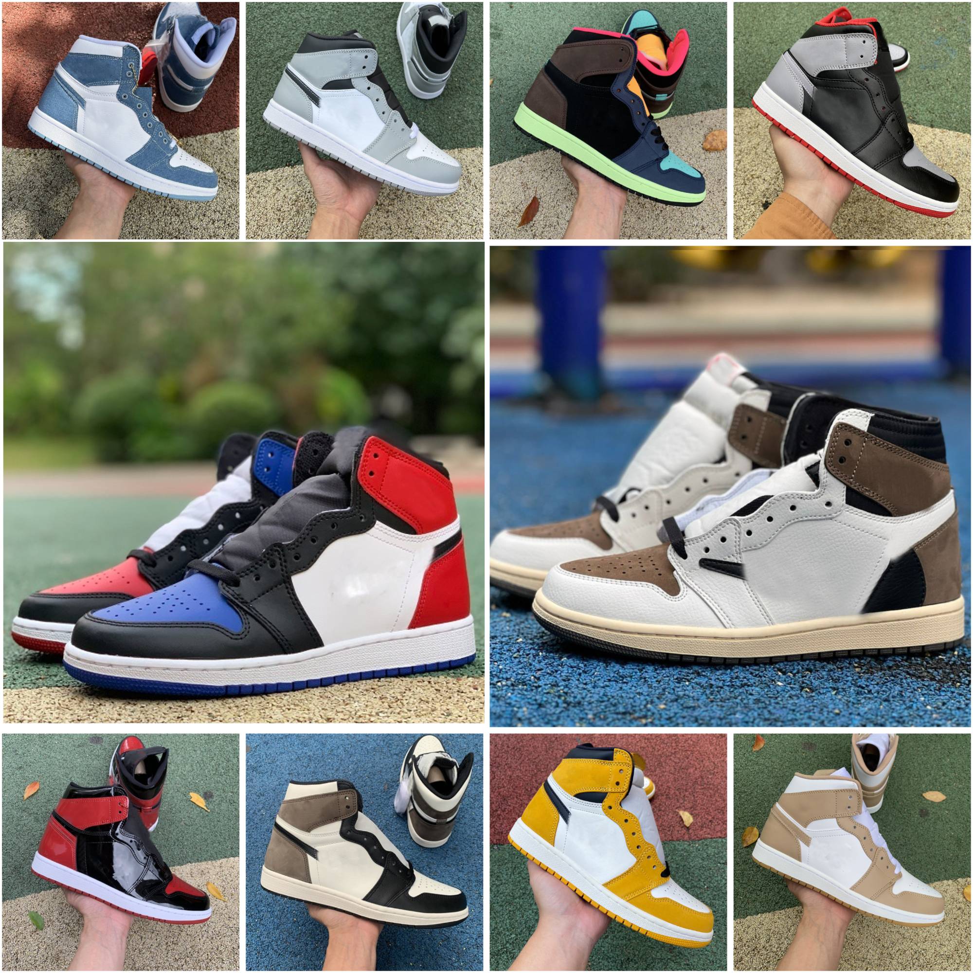 Jump Mans 1 1s Basketball Shoes Designer j1 Men Women Sneakers Black White University Blue Space Jam Lucky Green Mocha Runner Shoe Mens Womens Outdoor Trainers size 47