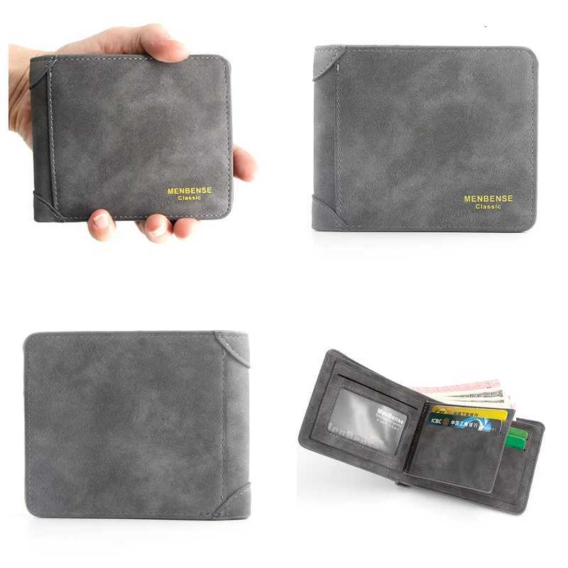 New Simple Short Men Wallets Name Engraving Card Holder Photo Holder Male Purse Classic Zipper Coin Pocket Square Men Money ClipT251119