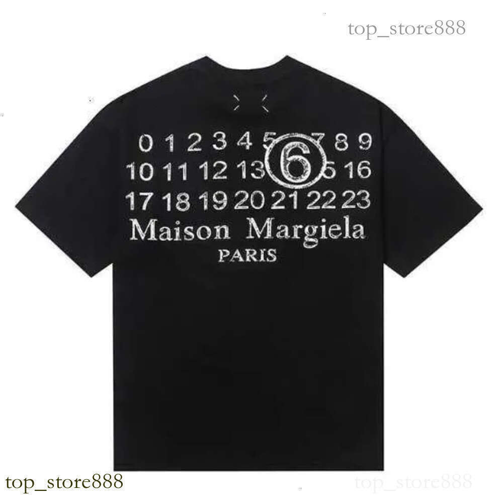Maisonly Margela Shirts Designer Classic Mm6 Number Pattern T Shirt Mens Digit Tshirt Graphic Pattern Round Neck Trendy Brand Maisonn Margela Short Sleeved D66 367