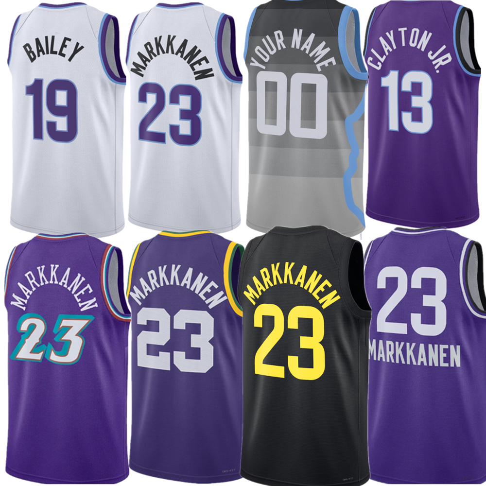 Custom Lauri Markkanen Ace Bailey Basketball Jersey Walter Clayton Jr. Keyonte George Walker Kessler Isaiah Collier Jazzs Filipowski Kyle Anderson
