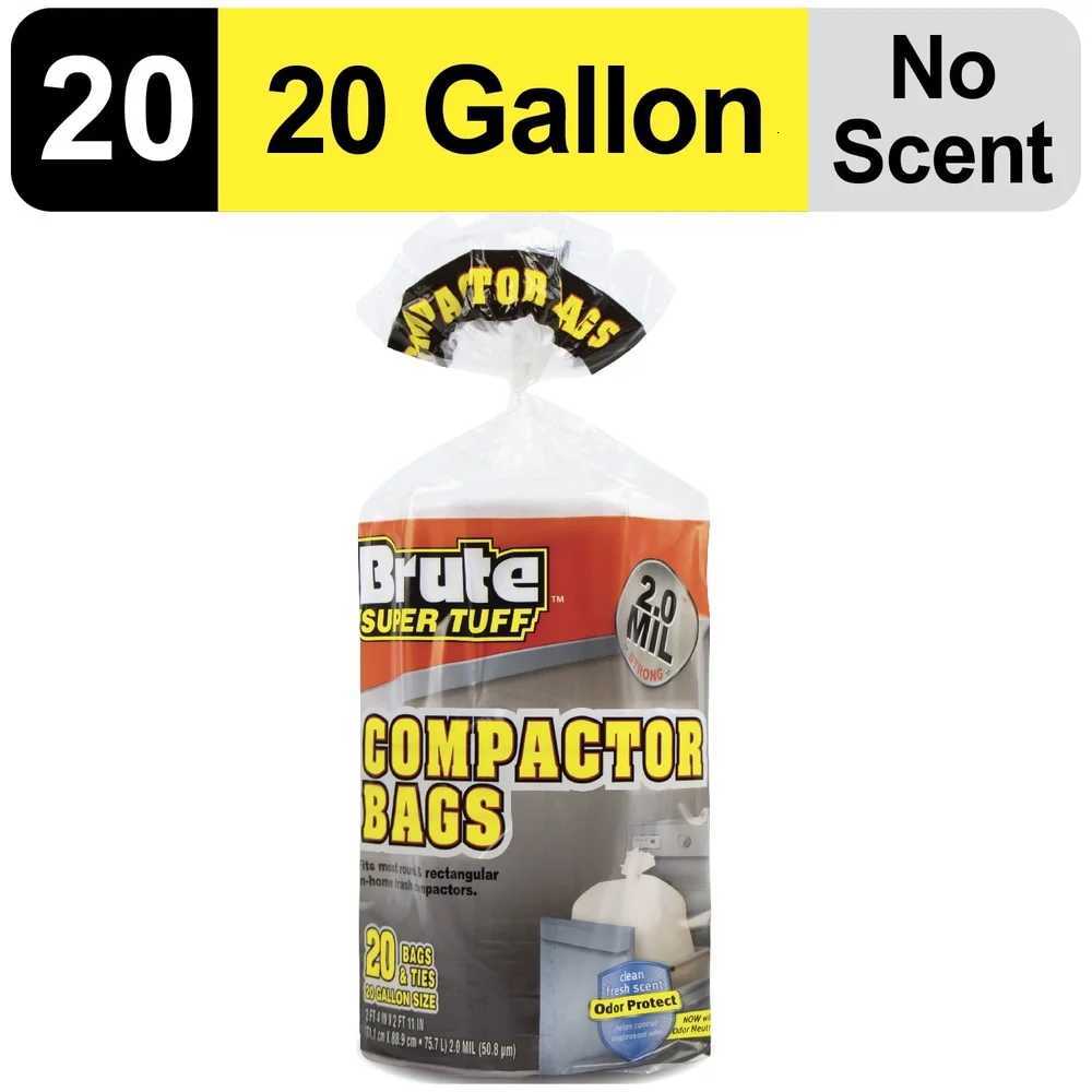 Heavy Duty 20 Gallon Trash Bags 20 Count Twist Tie Closure Odor Control Fresh Scent Durable Compactor Bags Home Kitchen Cleanup C251119