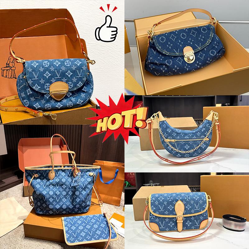Designer Shoulder Bag crossbody bag Denim blue color scheme Backpack fanny pack tote High quality retro fashionable Bag