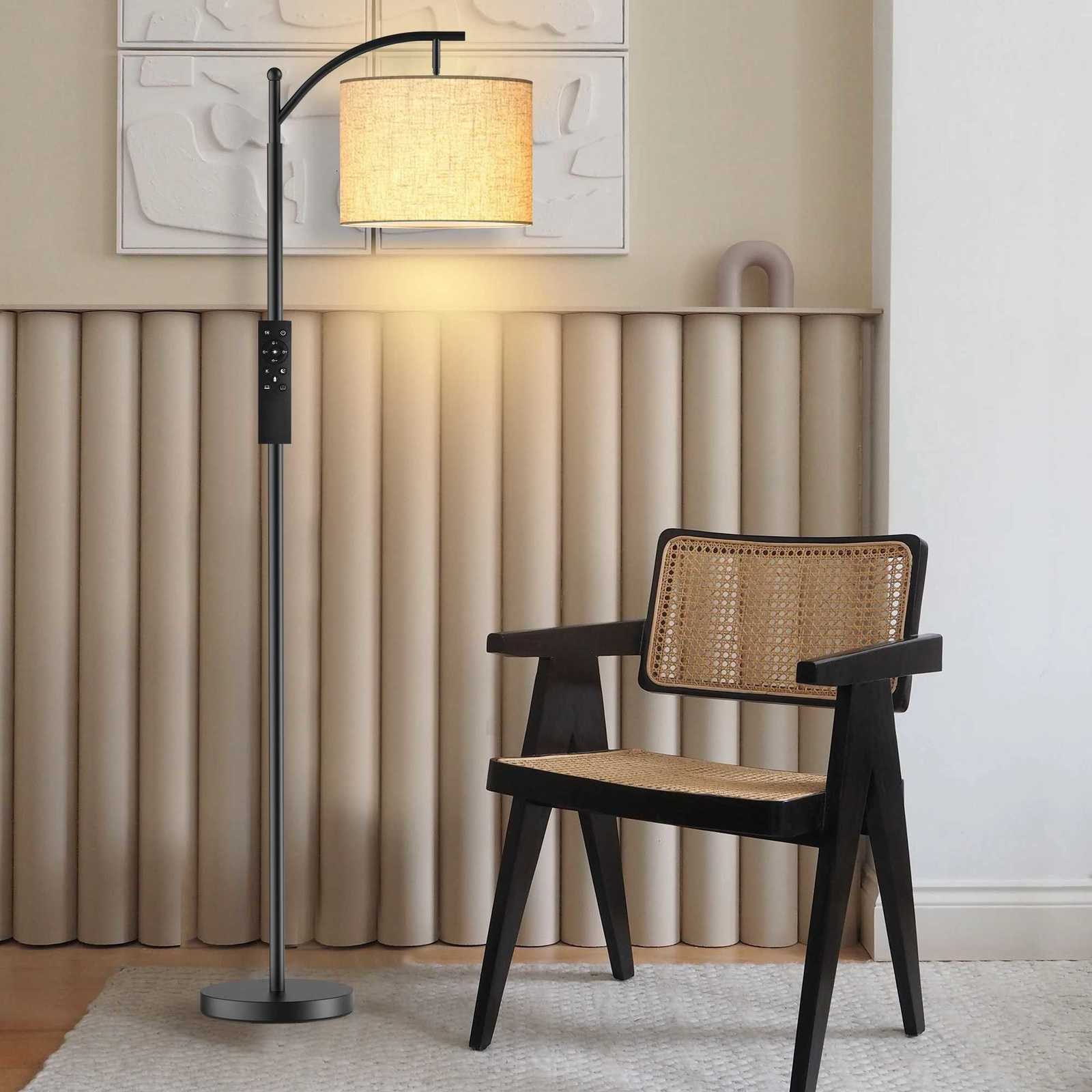 62 Arched Floor Lamp with Remote Control and Bulb Included M251119