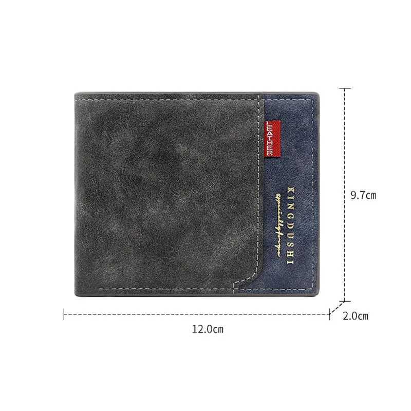 New Men Short Wallets Zipper Coin Pocket Card Holder Simple Male Purse High Quality Photo Holder Small Mens Money ClipsT251119
