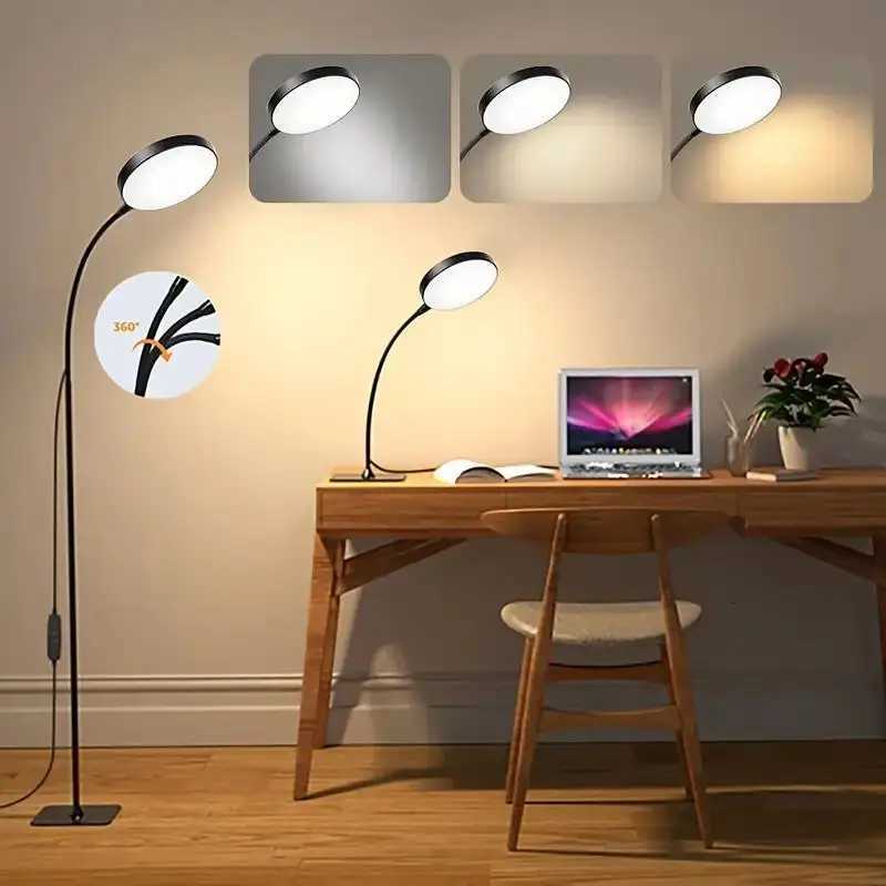 Round floor lamp powered by USB with 3 color modes adjustable height/ brightness for living room bedroom and study room M251119