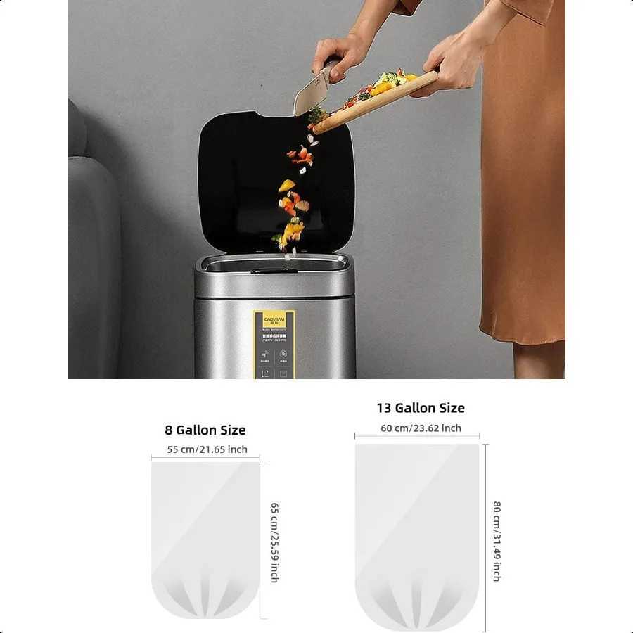 Kitchen Trash Bags 13 Gallon 20 Counts Flag Garbage Bags with No Flaps and No Ties 60cm80cm 168g pcs Unscented Black C251119