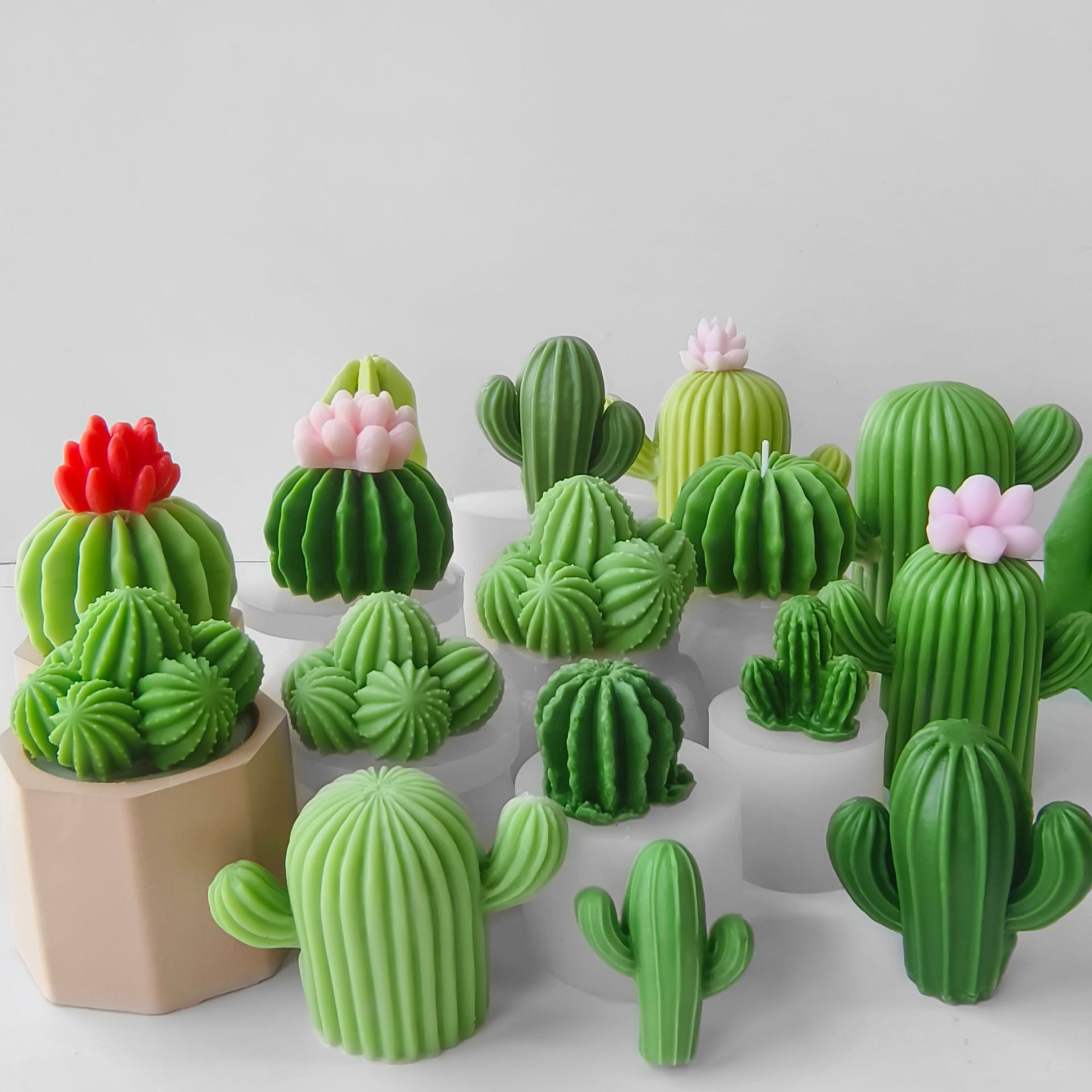Aromatherapy Silicone Handmade Cup Wax Cactus Succulent Candle Mold DIY Resin Casting Ornament