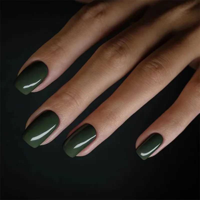 24pcs Solid Color JapanKorea Fake Nails Women Girls Art Acrylic Full Coverage Waterproof Press on Nail Short False Nails TipsT251118T251119