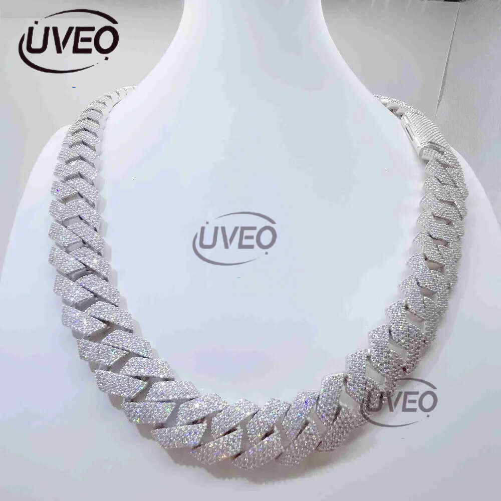 moissanite necklace designer jewelry cuban k chain Iced Out Pass Dia Tester Sterg Sier Necklace Vvs Moissanite chains for men necklaces20mm