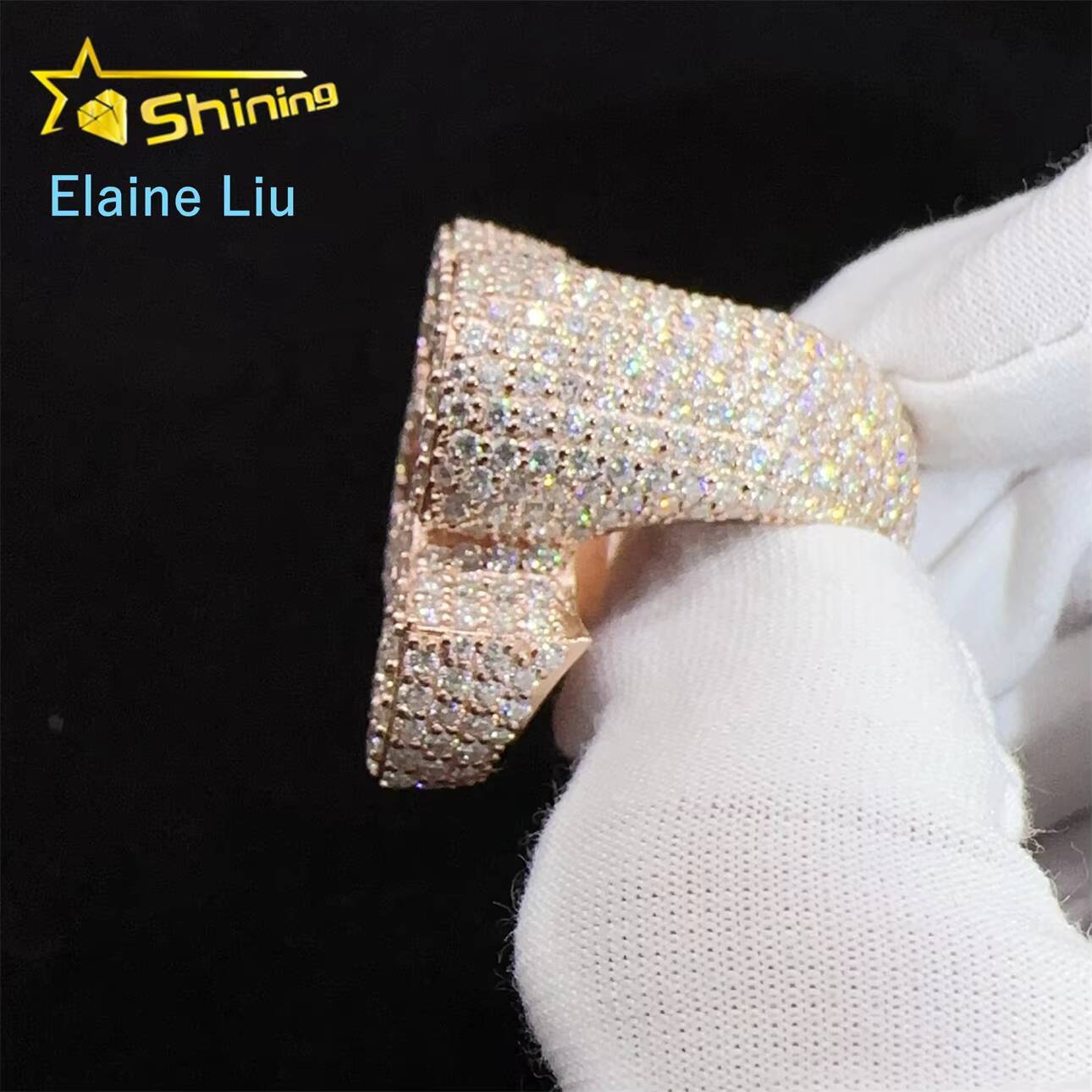Pass Diamond Tester Hip Hop Style Hot Sale VVS Moissanite Diamond Men Cross Rings 925 Silver Iced Out Ring