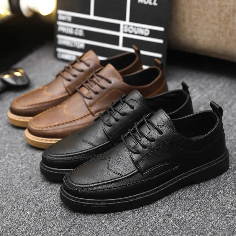 Mens Casual Shoes Classic Business Leather Shoes for Men Fashion Handcrafted Mens Dress Shoes Comfortable Flats Loafers 251114