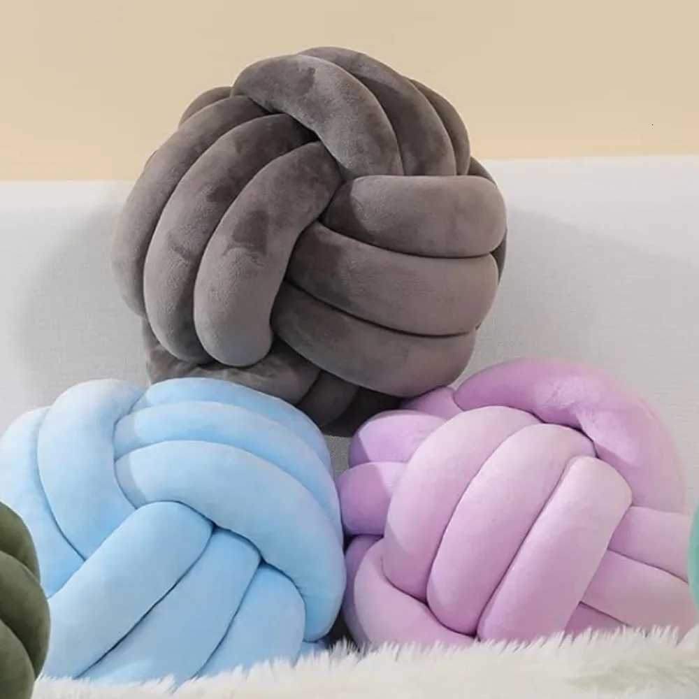 Lilac Aesthetic Knot Globe Plush Cushion Nordic Ball Stuffed Sofa Decorative Throw Soft Sleeping Back CushionM251119