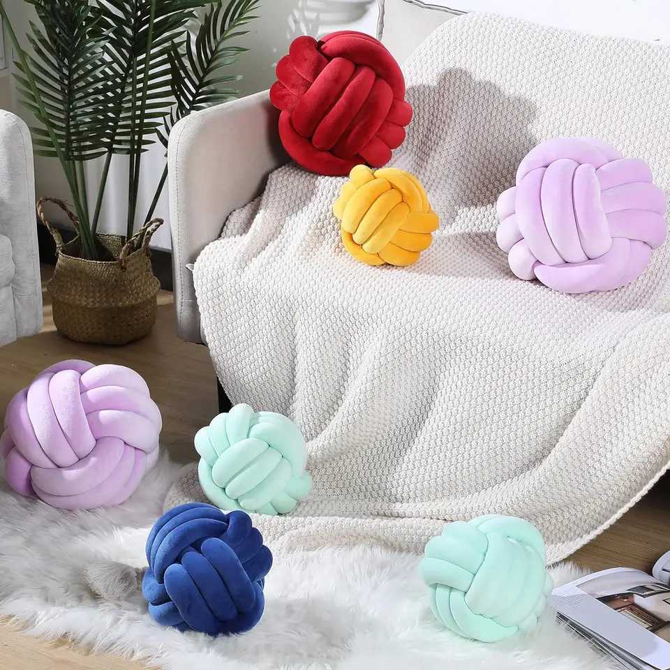 Lilac Aesthetic Knot Globe Plush Cushion Nordic Ball Stuffed Sofa Decorative Throw Soft Sleeping Back CushionM251119