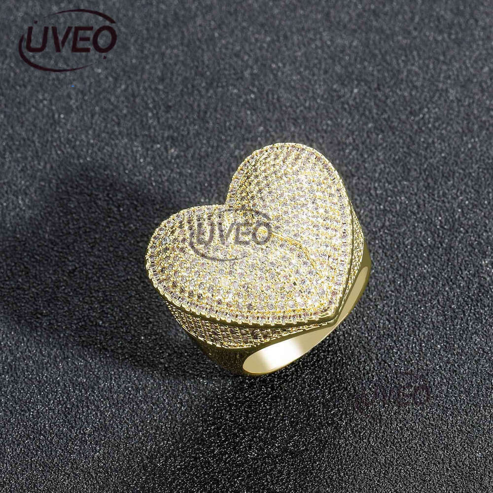 Luxury Designer Heart-Shaped Men Women Hip Hop Ring, Heart-shaped Ice Out VVS Moissanite Ring with free shipping