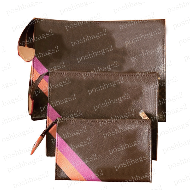 Fashion Toiletry Pouches Set of 3pcs Sold with Box Packaging Special Edition Silk Prints Pouches Set