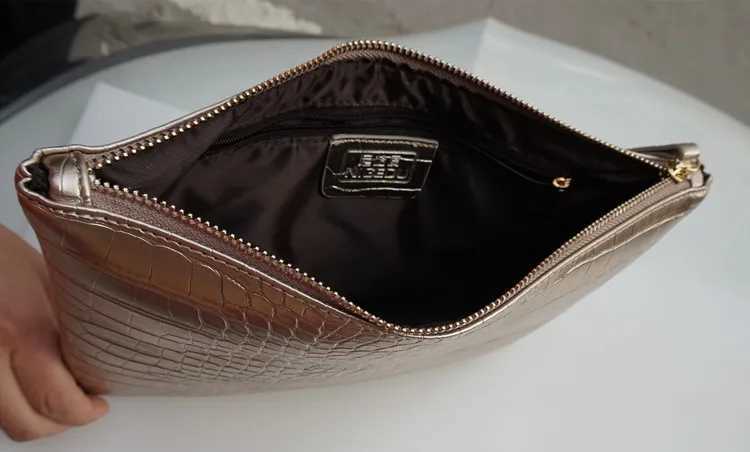 Fashion Crocodile Womens Envelope Clutch Bag Womens Evening Party Large Clutch Handbag PU Leather Crocodile Mobile WalletW250418