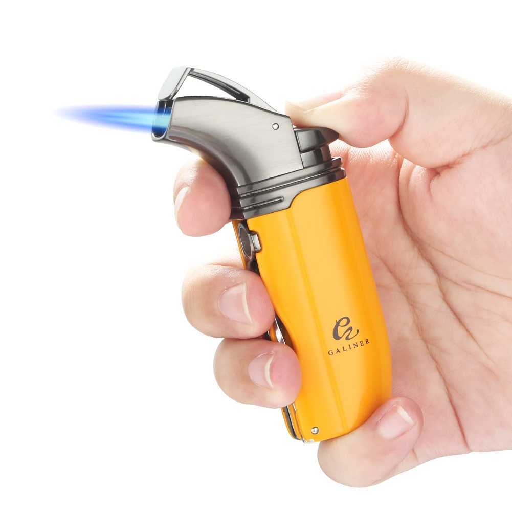 GNER Travel Cigar Accessories Set Metal Butane Gas Lighter Cigar Cutter Tobacco Guillotine Home Ceramic Cigar AshtraysC250419