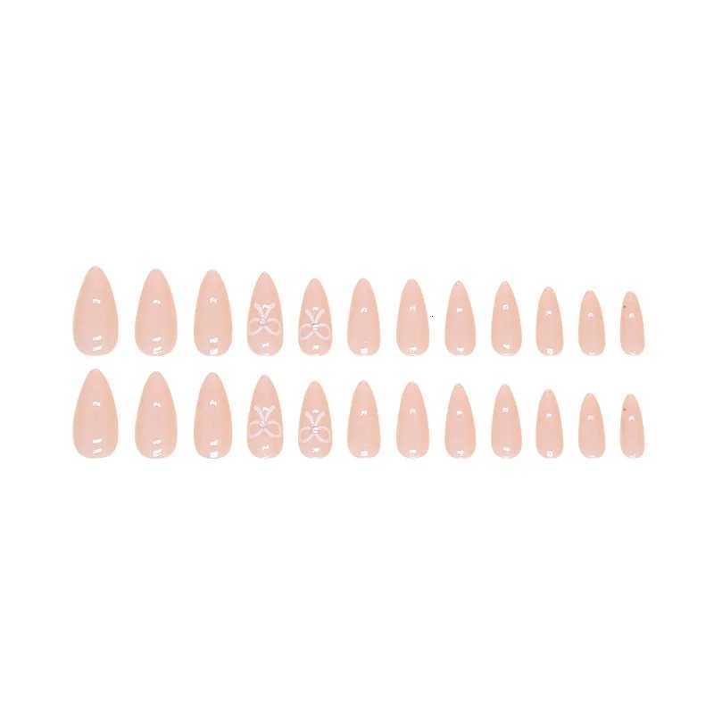 24 simple pink cute and sweet pressed nails suitable for women and girls nail decoration1 jelly gel1 nail fileT251118T251119