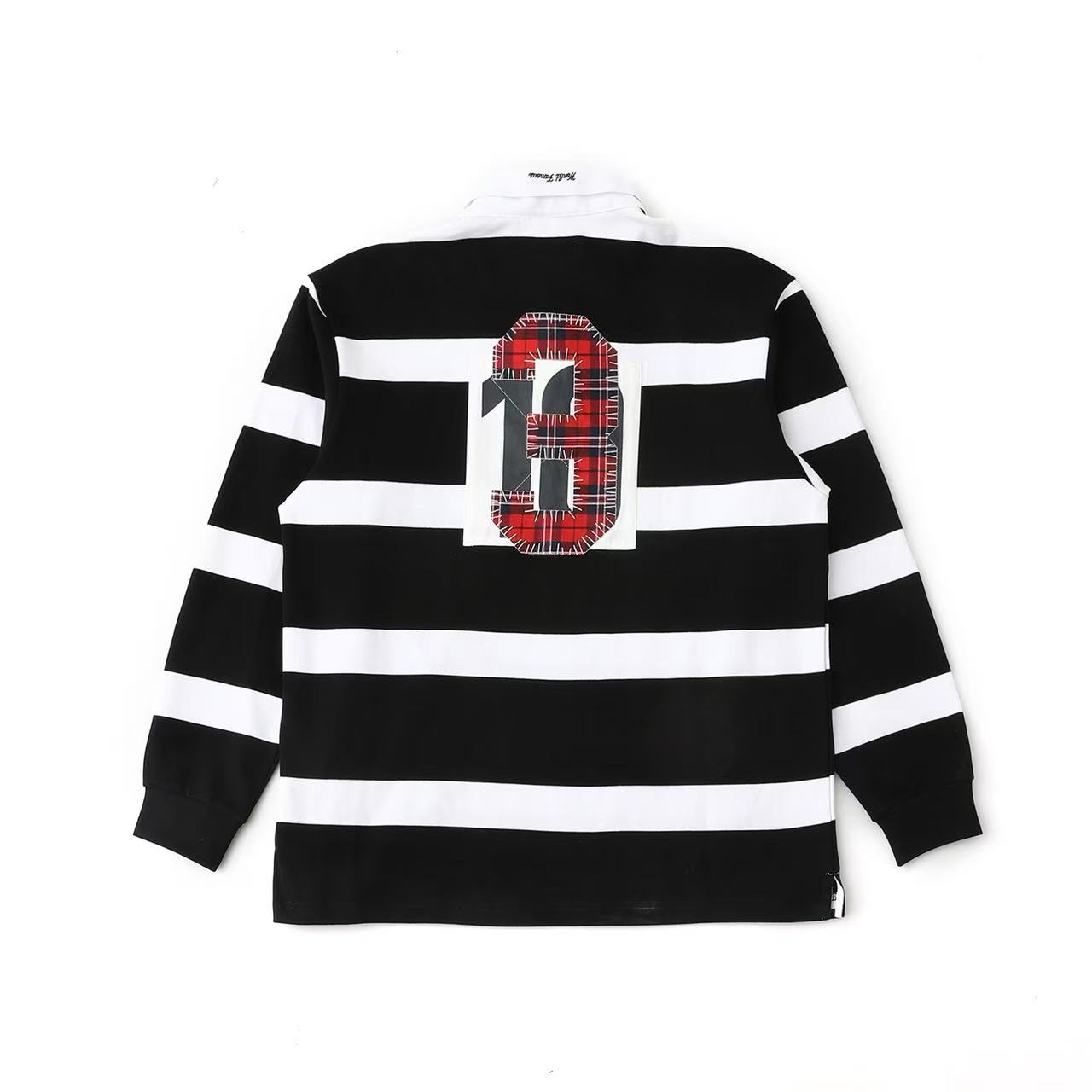 2026 New Week1 Stripe Rugby Polo Cotton Shirt High Street outdoor Crack Letter Men Women Long Sleeve Tops Free Shipping