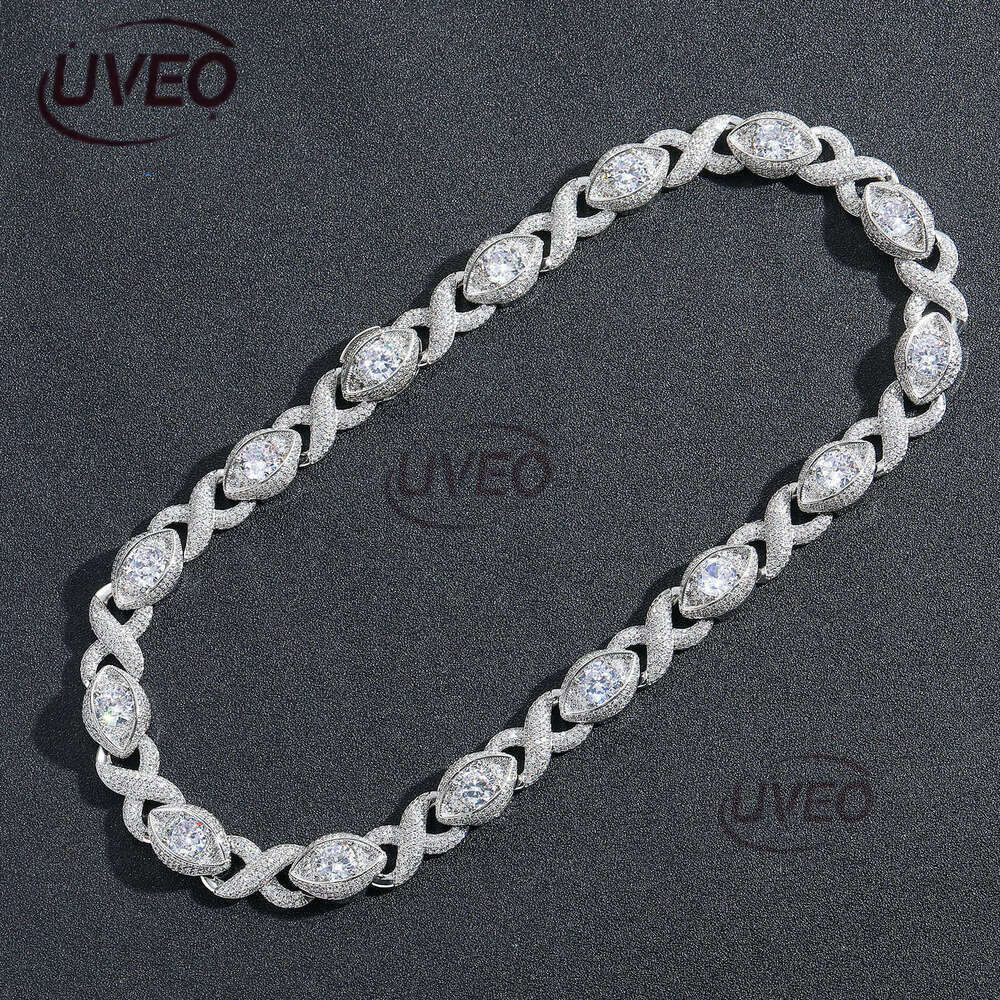 Luxury designer 15MM Infinite Eye 8-Figure Cuban Chain Ice Out VVS Moissanstone Hip Hop Men's Necklace with free shipping