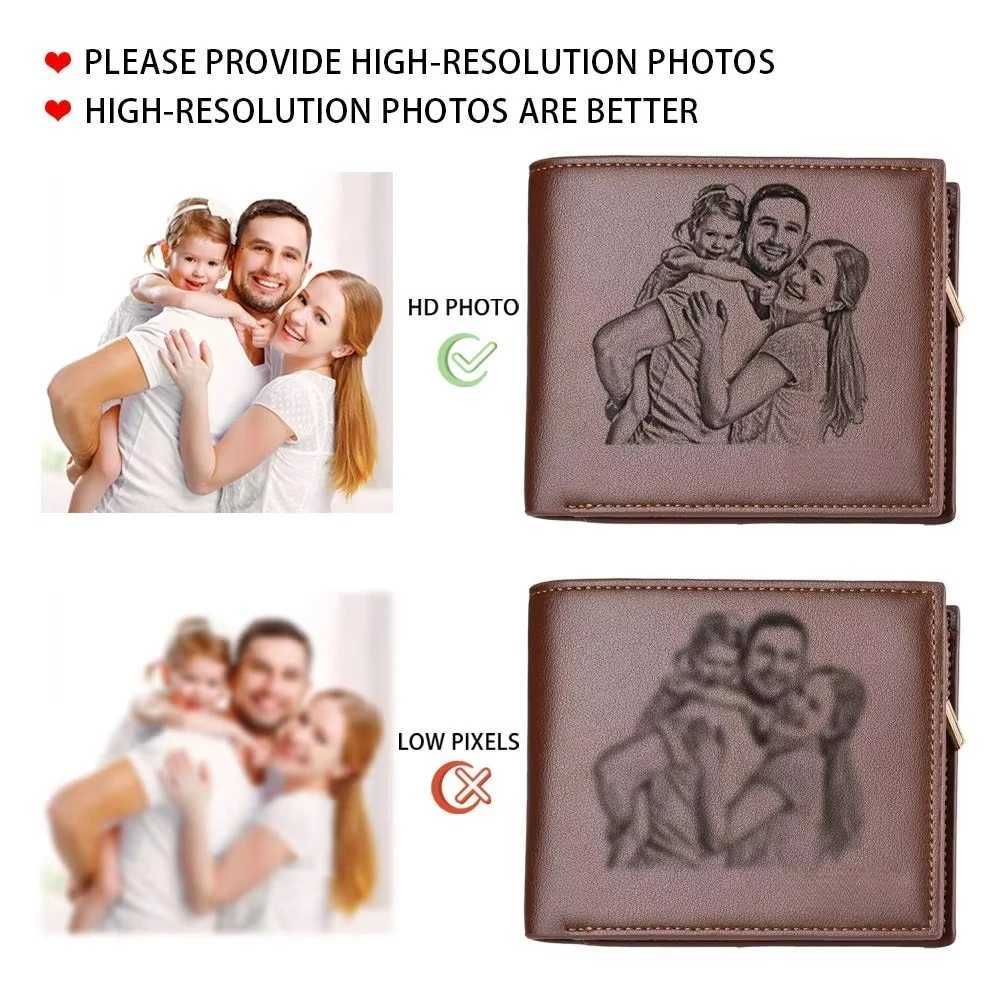 Custom Photo Wallet for Dad - Personalized Fathers Day Gift for Men with Zipper Coin Pocket Picture Card Holder WalletsT251119